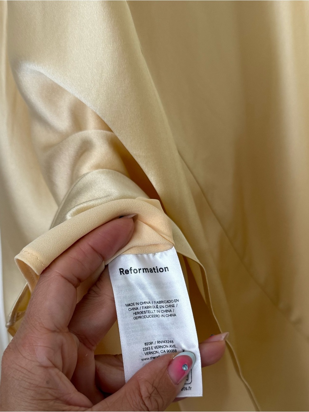 Reformation Lilibeth Silk Dress Detachable Sheer Cape Blonde - Picture 11 of 14